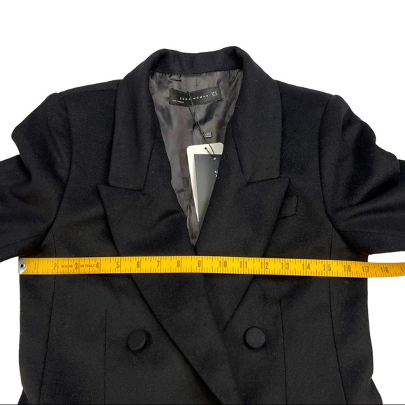 NWT Zara Woman Black Double Breasted Blazer Jacket Wool Blend Size XS - Picture 11 of 15
